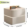 Leather Night Stand with LED Light Strip, Solid Wood Nightstand with 2/3 Drawer, Modern Bedroom Bedside Table (2 Drawers, White) 2