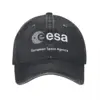 Vintage EESA European Space Agency Baseball Caps Unisex Distressed Denim Snapback Cap Esa Outdoor Activities Adjustable Hats Cap 2