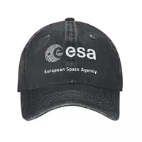 Vintage EESA European Space Agency Baseball Caps Unisex Distressed Denim Snapback Cap Esa Outdoor Activities Adjustable Hats Cap 2