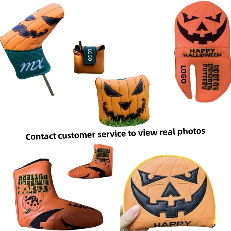 

Pumpkin pattern golf club T, L, Sickle type large half round putter cap cover, free shipping