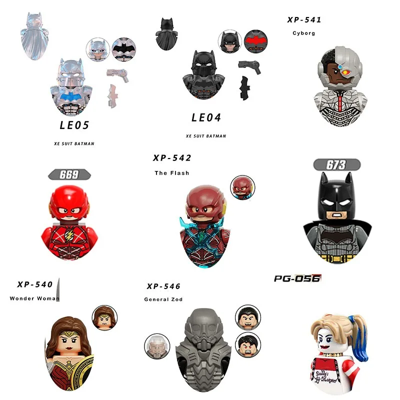 

KT1071 X0167 Batman Harleen Quinzel Building Block Cartoon Anime Character Superman The Flash Aquaman Bricks PG8013 toy brick