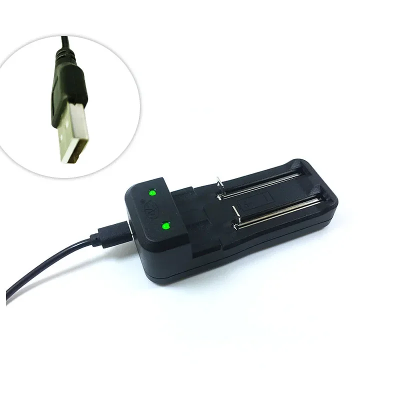 USB lithium battery charger 14250 18650 18500 26650 16340 dual slot European and American standard universal battery charger