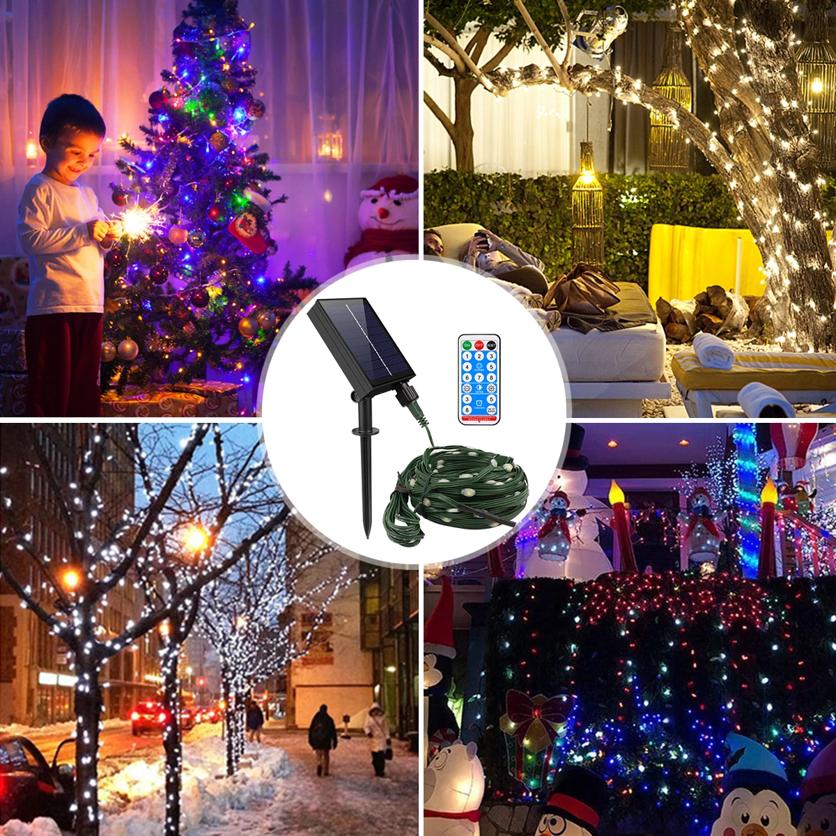 Solar-Powered LED String Lights for Outdoor Decor - Festive Fairy Garland Lighting for Garden and Holidays