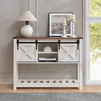 Entryway Table with Sliding Barn Doors 1