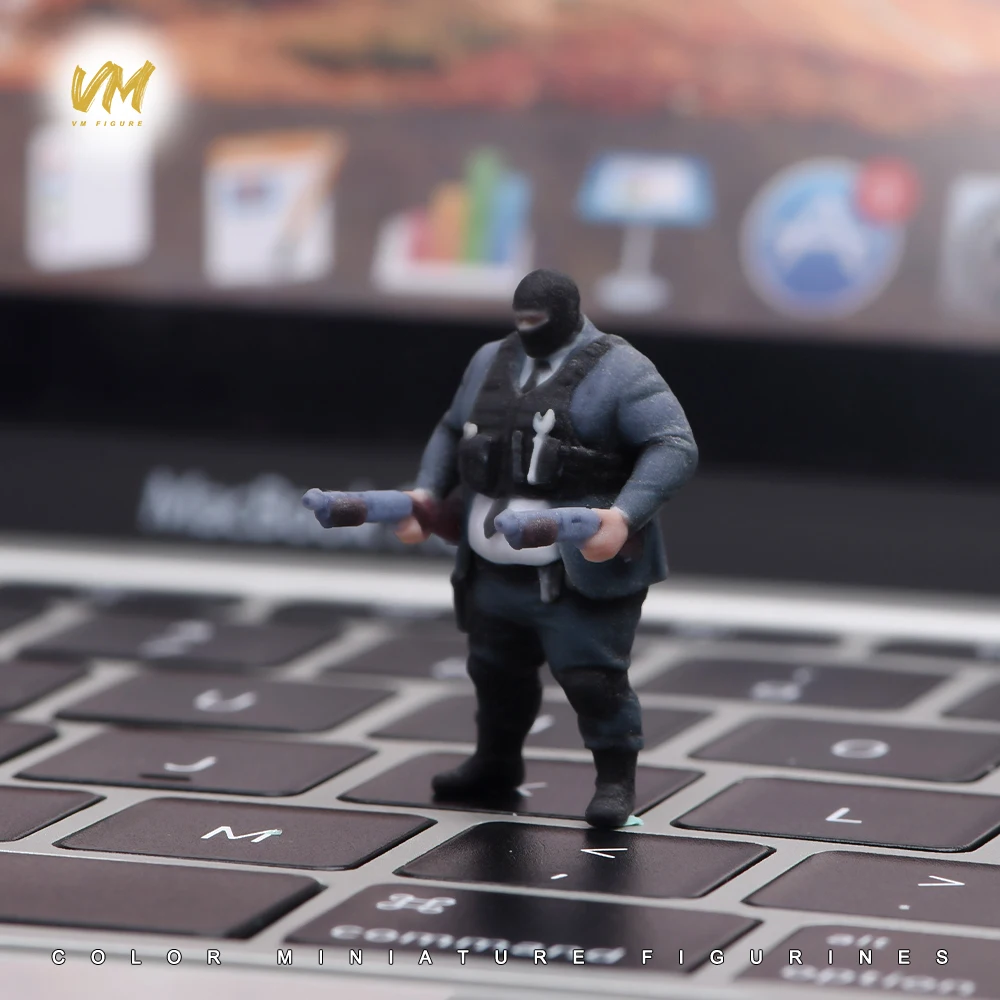 3D Print Figures 1/64 1/43 1/24 1/18 Masked Armed Robber Hostage Body Robbed Bank Overweight Men Realistic Model Scene Car Toys image 36