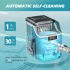 Ice Cube Maker Machine Countertop, 2 Ways to Add Water, 45Lbs/Day 24 Pcs Ready in 13 Mins, Self-Cleaning Portable Compact, with 6