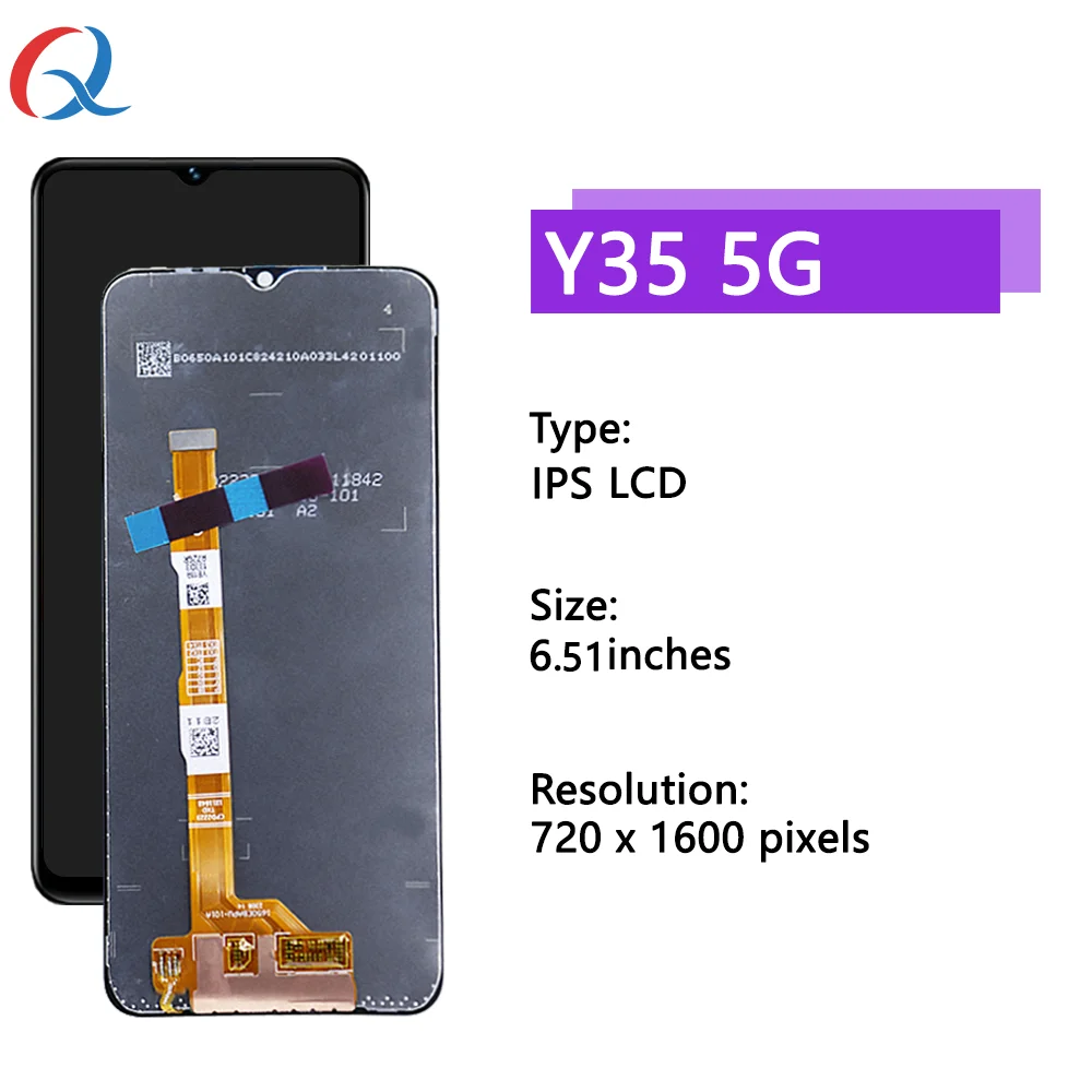 Vivo Y35 용 5g LCD 디스플레이, Vivo Y35 용 휴대폰 LCD 화면 교체, 