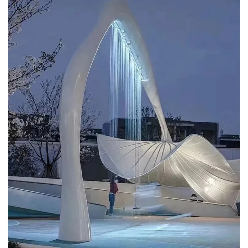 ม่านน้ำตกตกแต่งสวนกลางแจ้งสวย