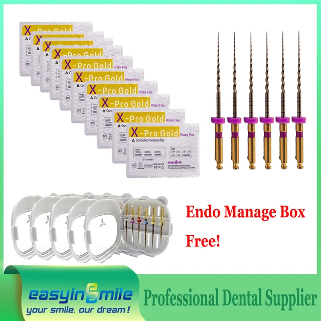 10packs Easyinsmile Dental Endo Rotary Files X-Pro Gold Taper NITI Endodontic File SX S1 F1 F2 F3 21MM 25MM 31MM
