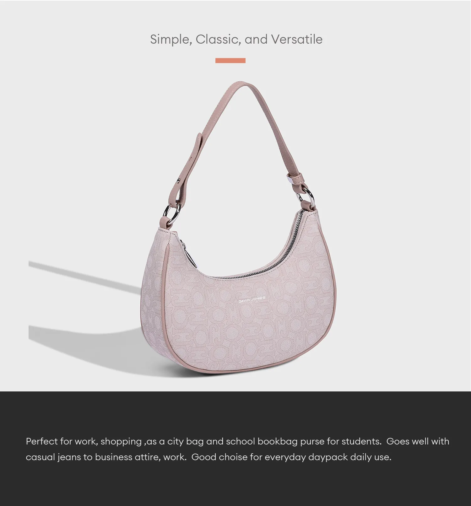 Multifunctional Womens Leather Crescent Bag - Trendy Vintage Shoulder Bag