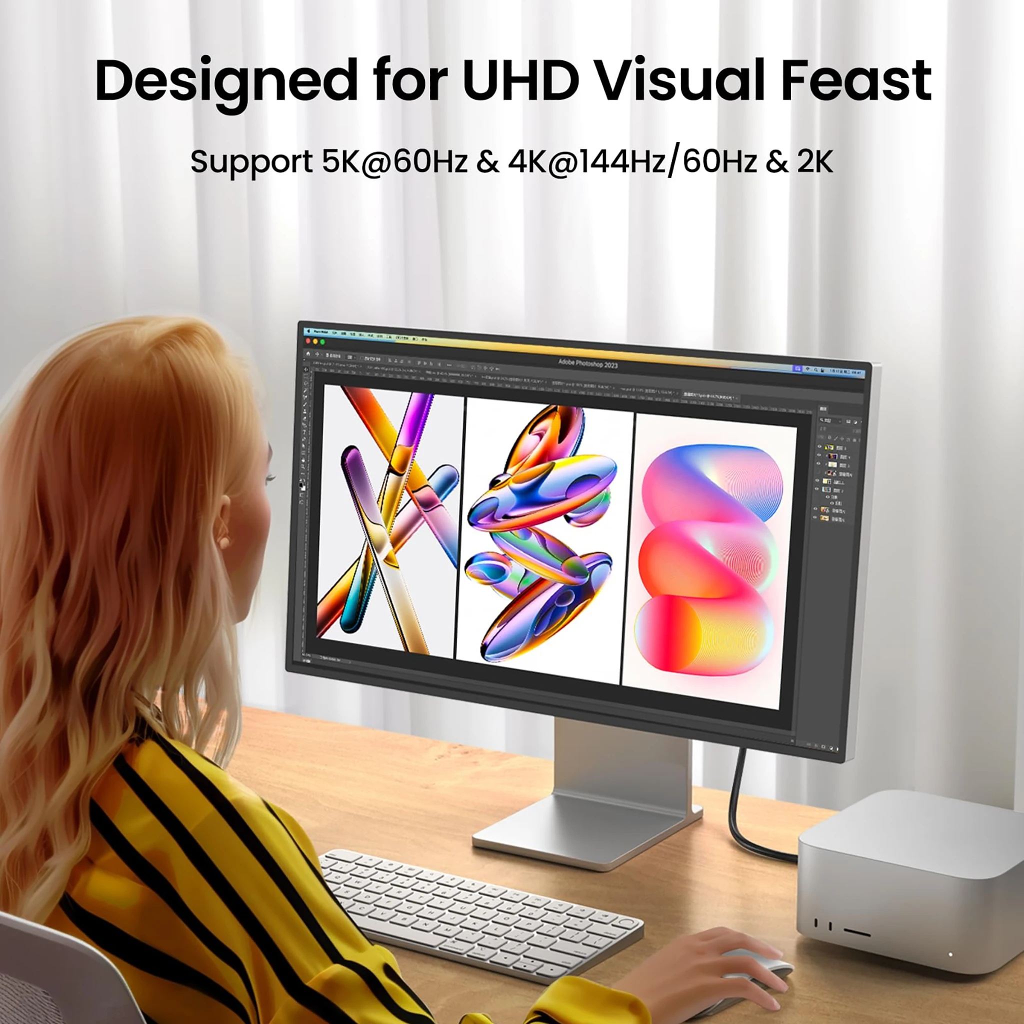 Ultra-Fast 20Gbps USB-C Cable with Right Angle Design for High-Resolution Displays and 240W Power Delivery