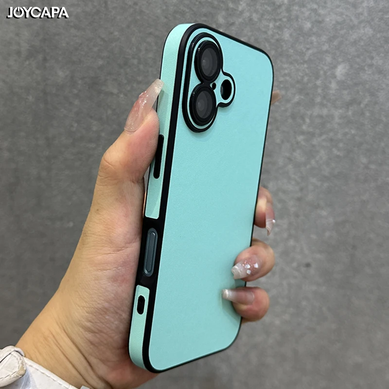 Luxury Colorful Leather Case with Soft Silicone Bumper and Matte Shockproof Finish
