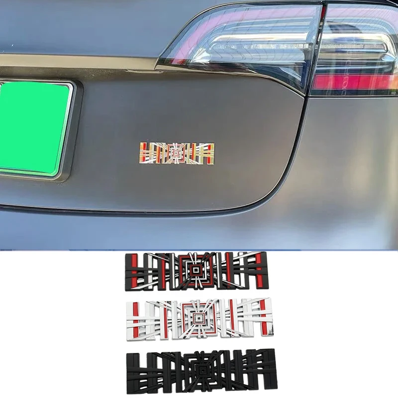Lega Di Metallo Car Styling Fender Emblem Trunk Stickers Decalcomania Per Tesla Model 3 Model S Modelx Roadster Cybertruck Accessori Auto