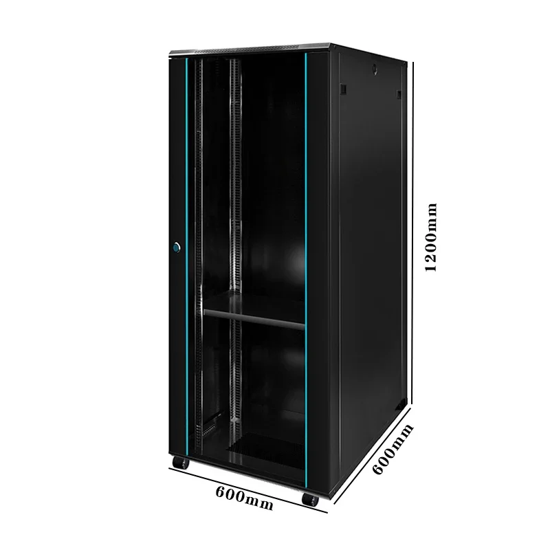 Black 19-Inch Data Center Enclosure 26U 600*600*1200 Wall-Mounted Server Rack Cabinet Glass 18U/32U Network Metal Rack Stock 5