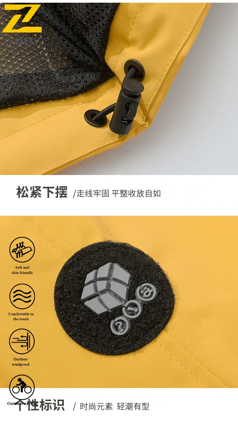 EiAO Jacket Workwear Waterproof Windproof Streetwear Coat for Hiking Camping Fishing Trendy Youth Outdoor Spring/Fall Fashion