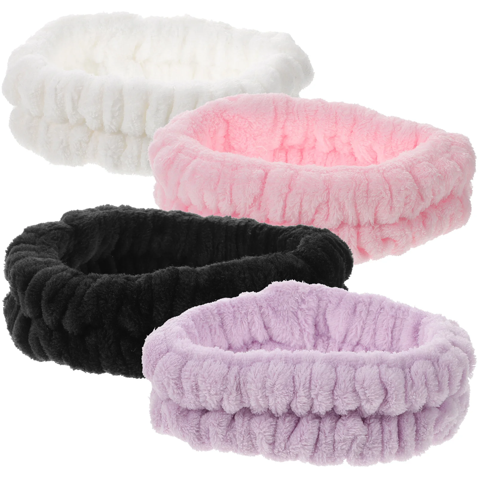 

4pcs Face Cleaning Headbands Shower Spa Headbands Women Elastic Hair Bands