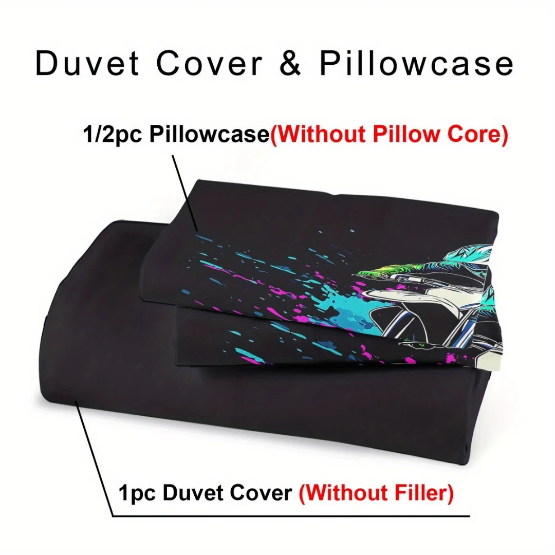 3pcs Cool Motorcycle Rider 3D Printed Bedding Set Comfortable Duvet Cover  King Queen Twin Size Birthday Gift Bedroom Decoration - AliExpress 15