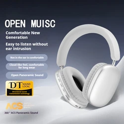 Wireless 3D Audio Stereo Sport Earbuds with Microphone and Fabric Eartips (WHITE)
