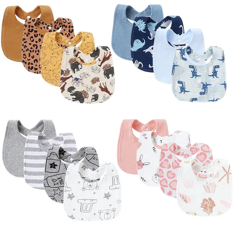 Tiny Tide Cartoon Cotton Bib Set/4 1