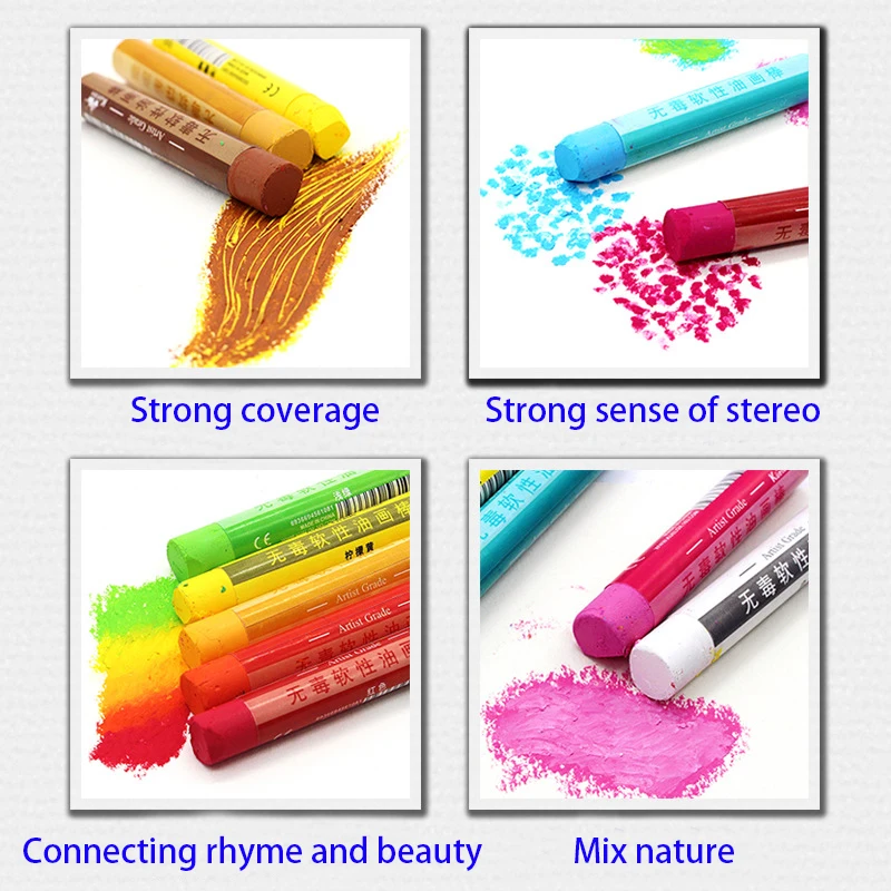 Kuelox Heavy Color Oil Pastel Super Soft Drawing Painting Crayon for Artist/Student Graffiti Oil Pastel Painting Supplies