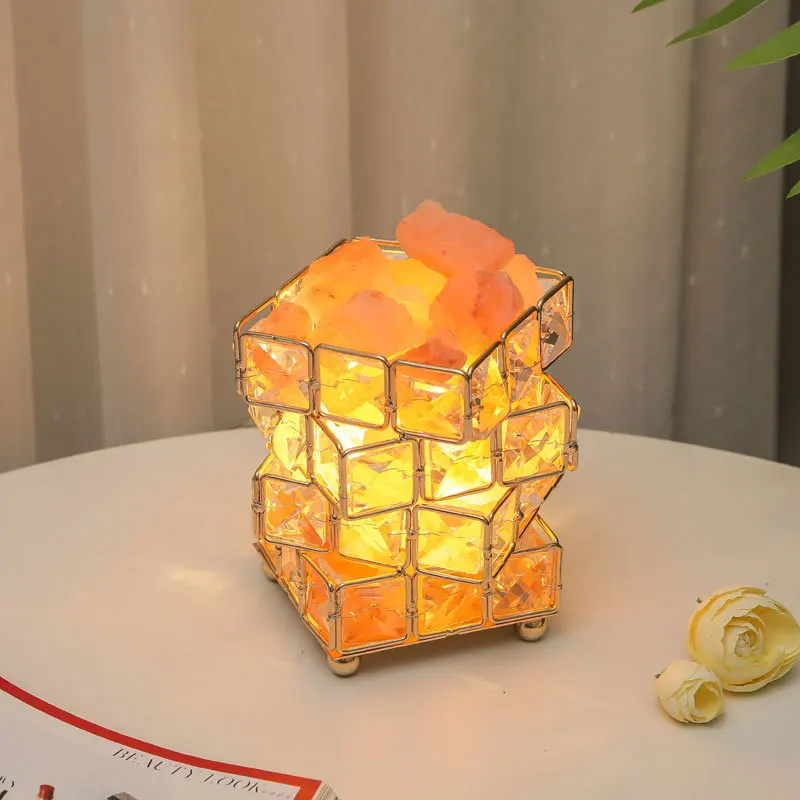Cube Four Layer Crystal Table Lamp Creative Decoration Night Light For Bedroom Bar Atmosphere LED Light USB Charge_voghion.com
