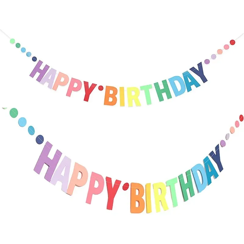Rainbow Color Gradual Birthday Banner 1st Birthday Party Decoration for Girl Boy Baby Shower Gender Disclosure