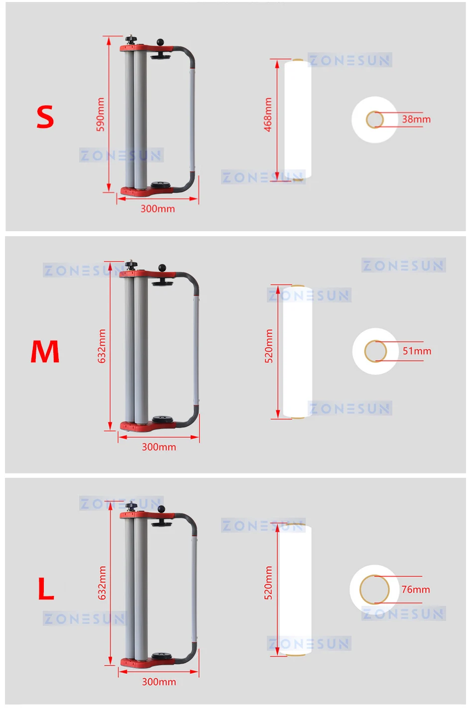 ZONESUN ZS-SFD1 Handheld Stretch Film Wrapping Machine