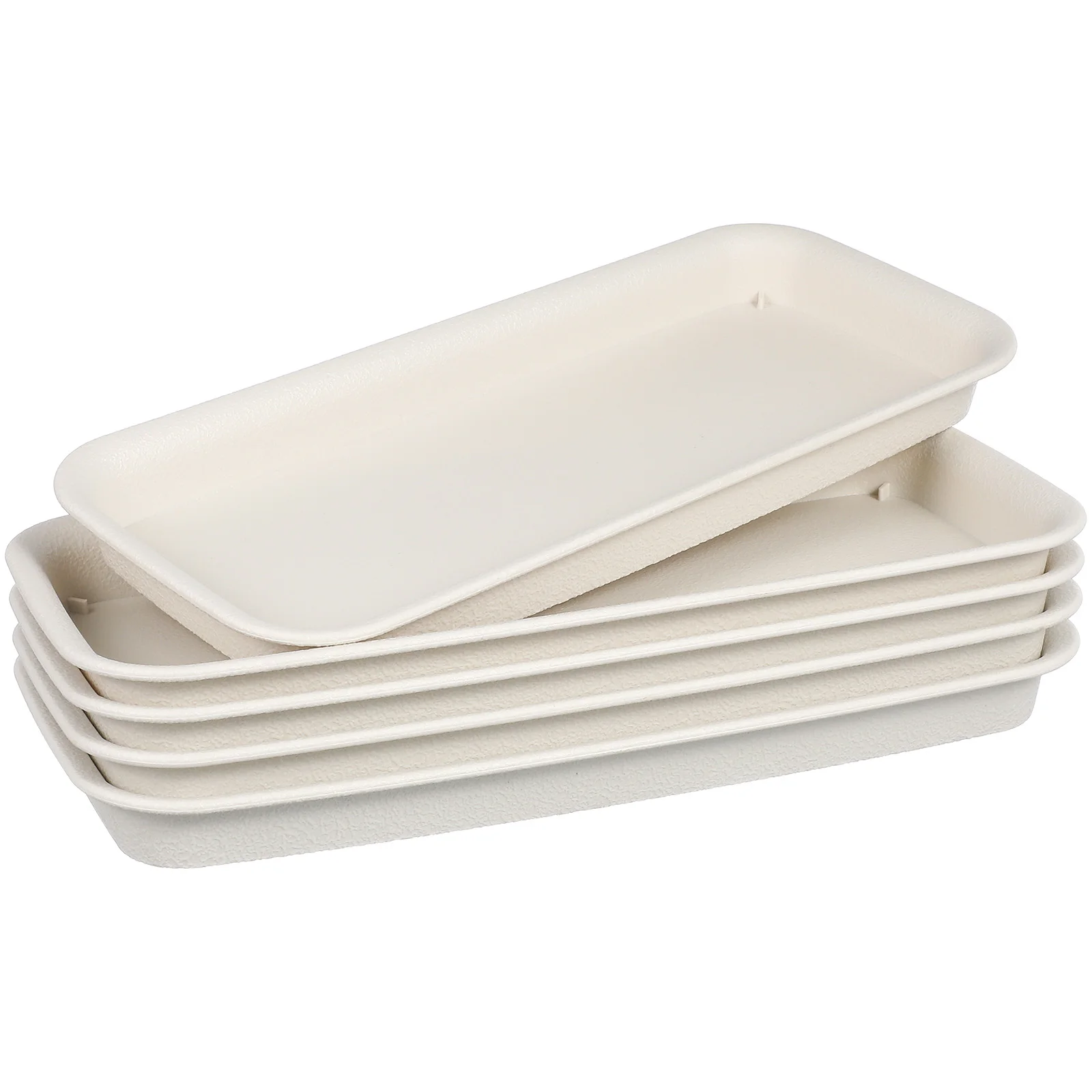 

5pcs Plastic Flower Pot Tray Preservative Breathable Degradable Water Saving Drought Resistance Light Transmission Rectangular