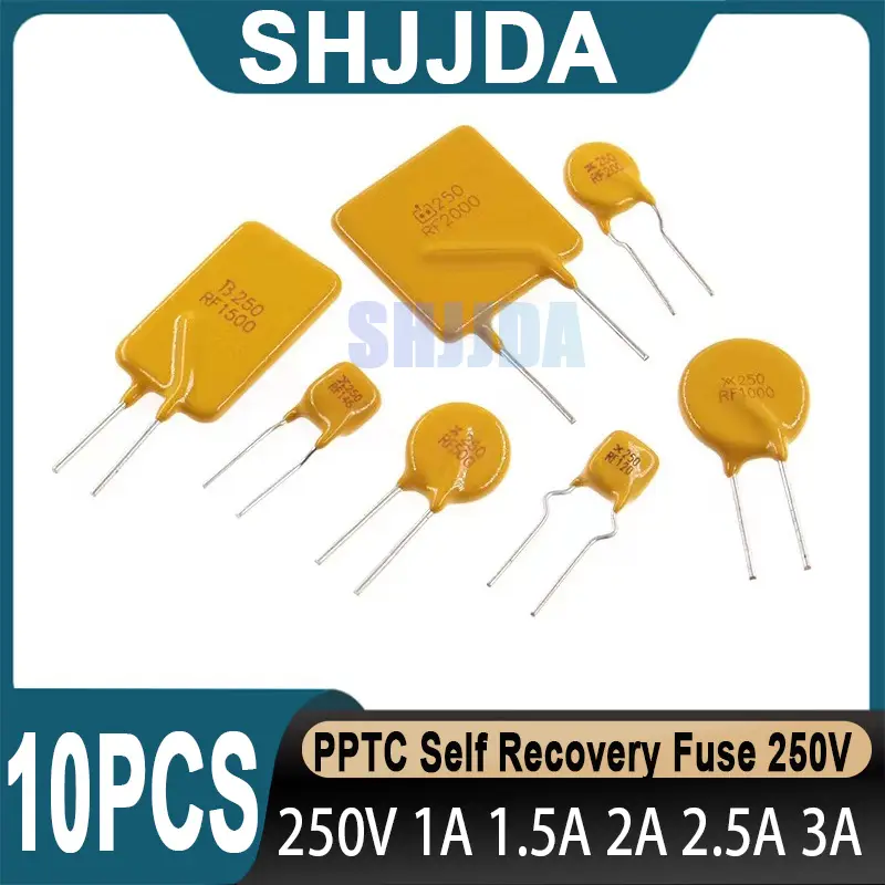 10PCS PPTC Resettable Fuse 250V 0.11A 0.12A 0.18A 0.2A 0.3A 0.4A 0.5A 0.6A 0.8A 1A 1.2A 1.5A 2A 3A Plug In Self Resettable Fuse image 1
