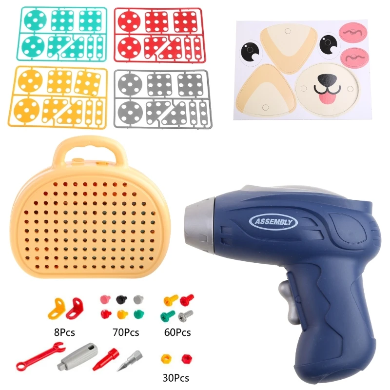 

Educational Screw Toy DIY Carpenters Tool for Bench Pretend for Play Toy for Gir G99C