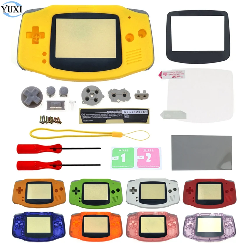 

YuXi Full Housing Shell Replacement For GameBoy Advance GBA Case Cover with Buttons Screen Lens Protective Film