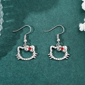 Hello Kitty Simple Howllow Out Earrings 1