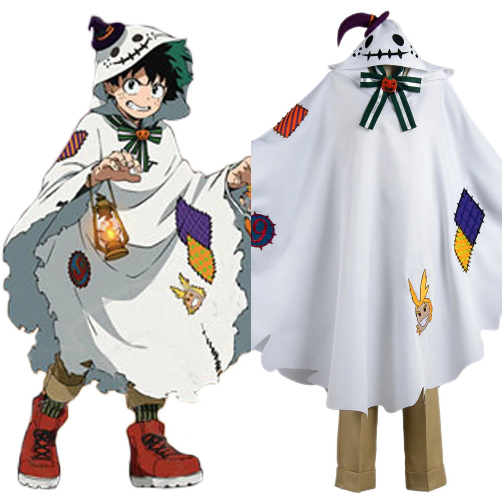 Anime My Boku no Hero Academia Izuku Midoriya Cosplay Costume  Halloween Ghost Hooded Cloak
