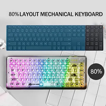 TKL Hot Swappable Wired Keyboard, Transparent PC Keycaps, Custom RGB Gaming Keyboard, Gasket Keyboard, Linear Switch 2