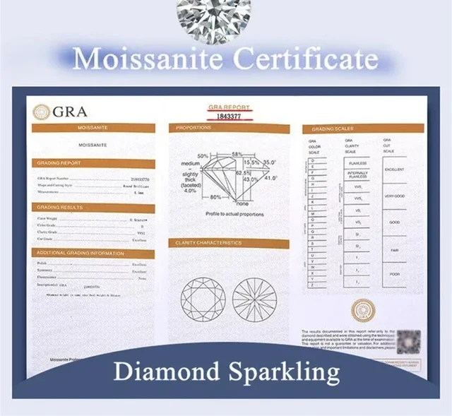 Moissanite Round Bag Diamond Ring for Women