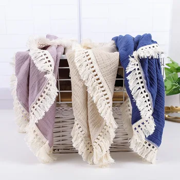 Mussola di cotone Swaddle coperte per neonato nappa ricevendo coperta solida Swaddle Wrap infantile morbido letto trapunta