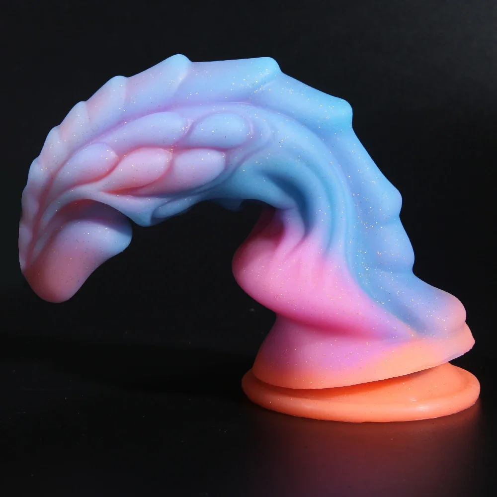 Luminous Dildo Anal Sex Toys For Women Men Colourful Glowing Penis Huge Dragon Monster Butt Plug Adult Toys sex toys