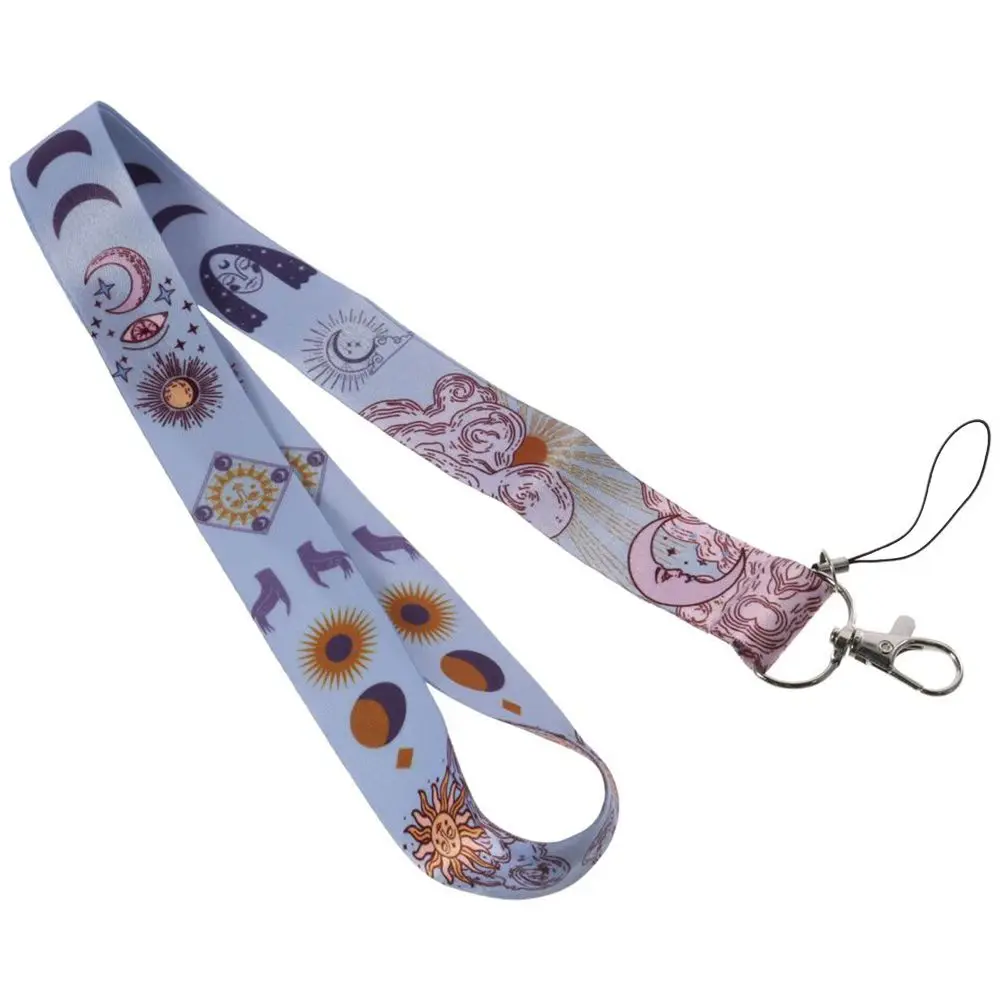 

Durable Badge Lanyards ID Card Badge Holder Cute ID Badge Hand Wrist Lanyard Purple Moon Wristlet Strap Home