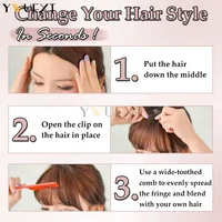 Franges en cheveux humains à clipser, cheveux raides, pièce de cheveux, franges françaises Remy pour femmes, faciles à porter et à enlever, postiche pour cheveux fins 6