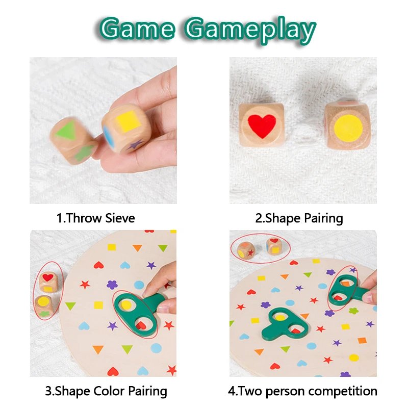 Children Shape Matching Montessori Toys Color Cognition Hand-eye Coordination Logical Thinking Training Interactive Board Games 5