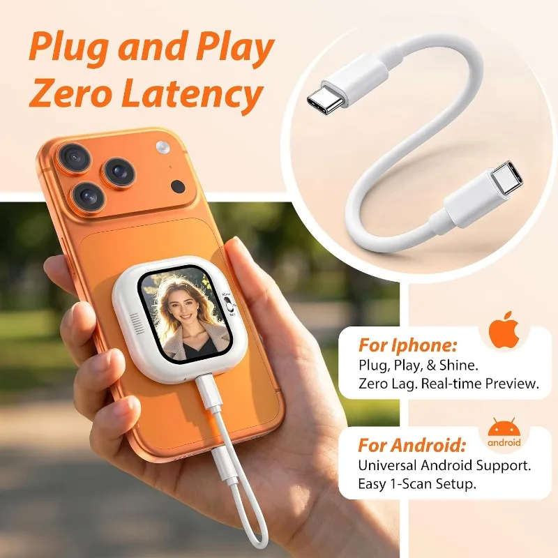 Compact Wireless Selfie Monitor with Back Screen and 1080P Resolution