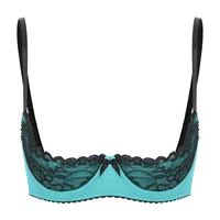 Soutien-gorge Sexy en dentelle pour femmes, Lingerie à armatures, demi-tasse, Push Up, sous-vêtements chauds, poitrine exposée, brassière à armatures 4