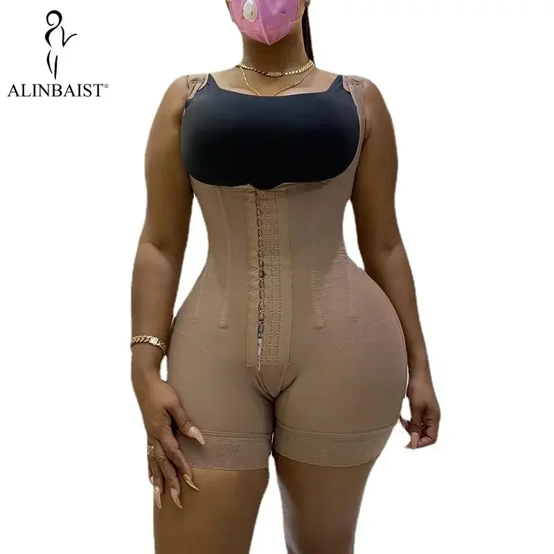 Women's Corset Bodyshaper High Compression Garment Abdomen Control Double  Bodysuit Waist Trainer Open Bust Shapewear Fajas - AliExpress