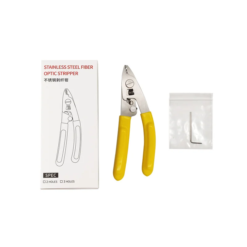 Professional Fiber Optic Tool Stripper H3 Stainless Steel Fiber Optic Stripper 3 Holes Drop Cable Stripper