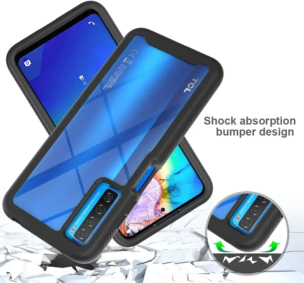 Heavy Duty Clear Full-Body Shockproof Rubber Bumper Protective Case Cover