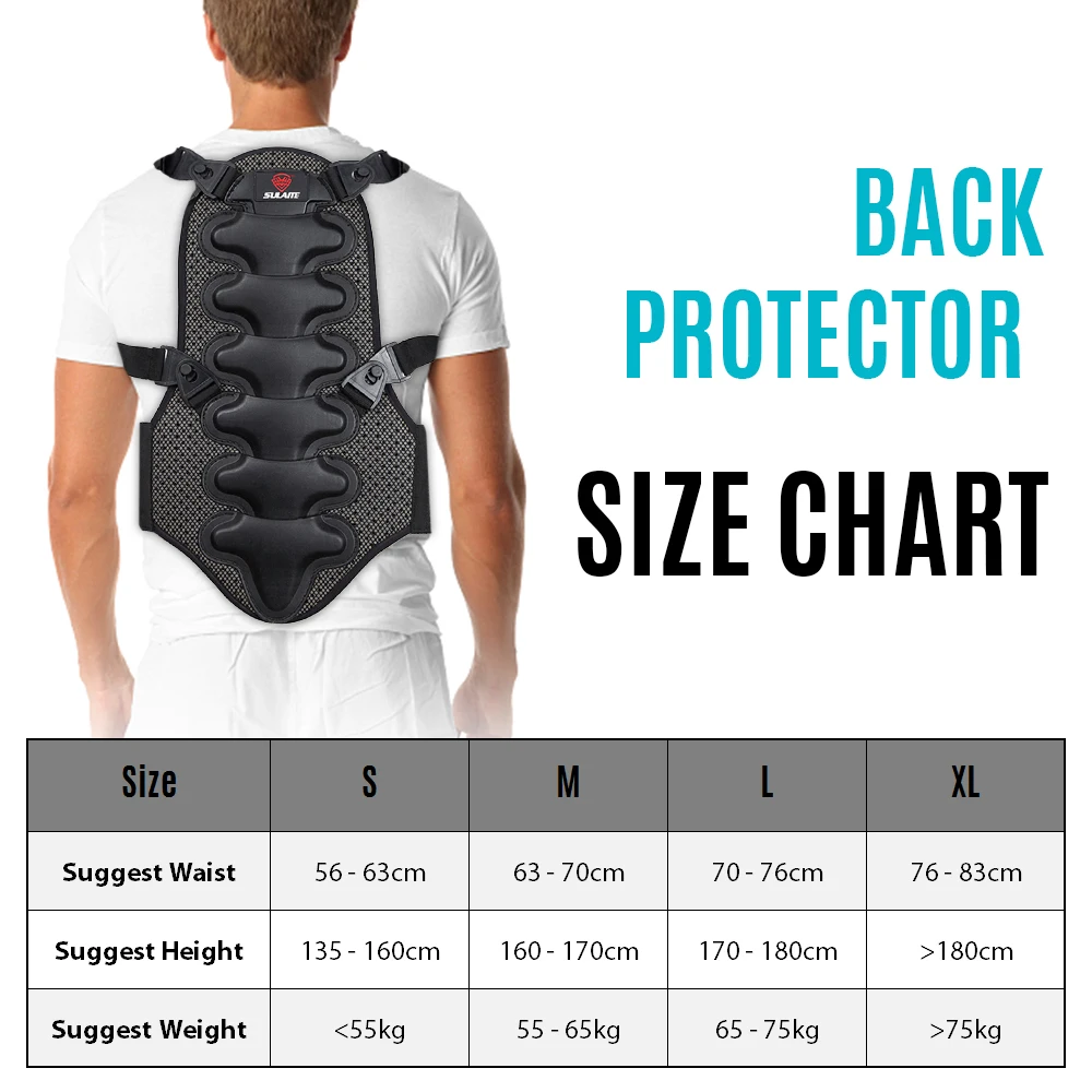 Motorcycle Back Protector Detachable Thick EVA Protection Back Pad Cushion Motorcycling Mountain Biking Skating Skiing