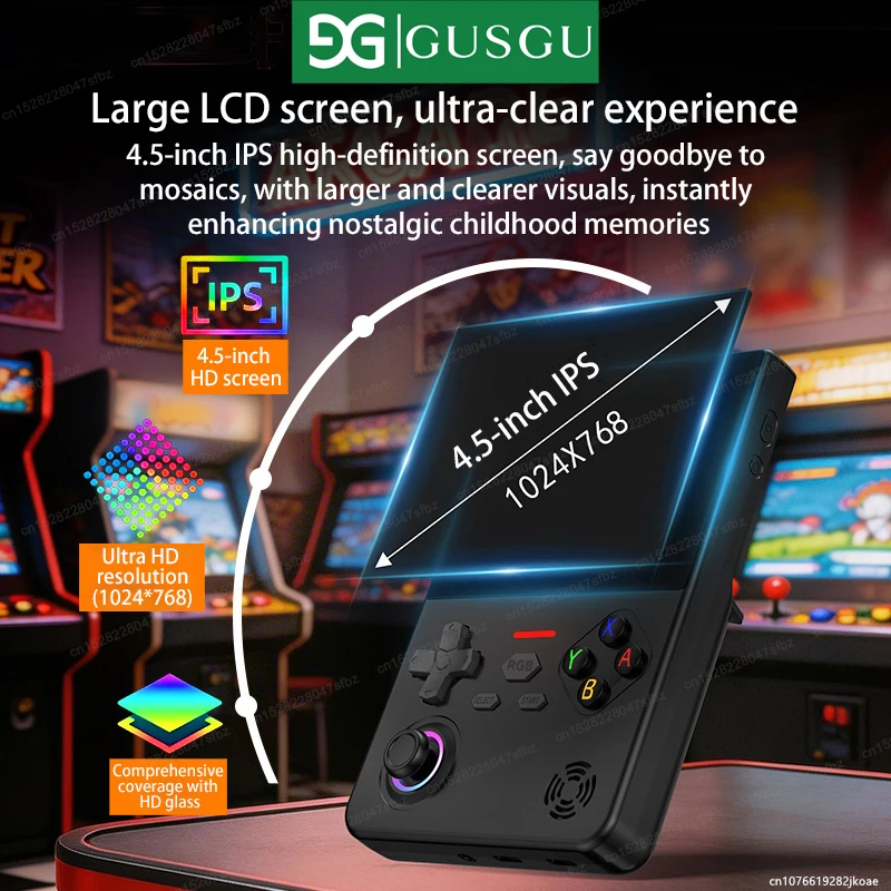 New Game Console GUSGU H7 Retro Handheld 4.5'' IPS Screen Linux 64-Bit RGB Joystick Players 64GB 128GB TF Card Extension 4000mAh - 3
