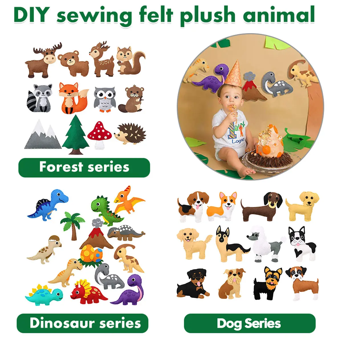 Craft Toys Kids Sewing Kit Felt Animals Handmade Sewing Set Educational Toys