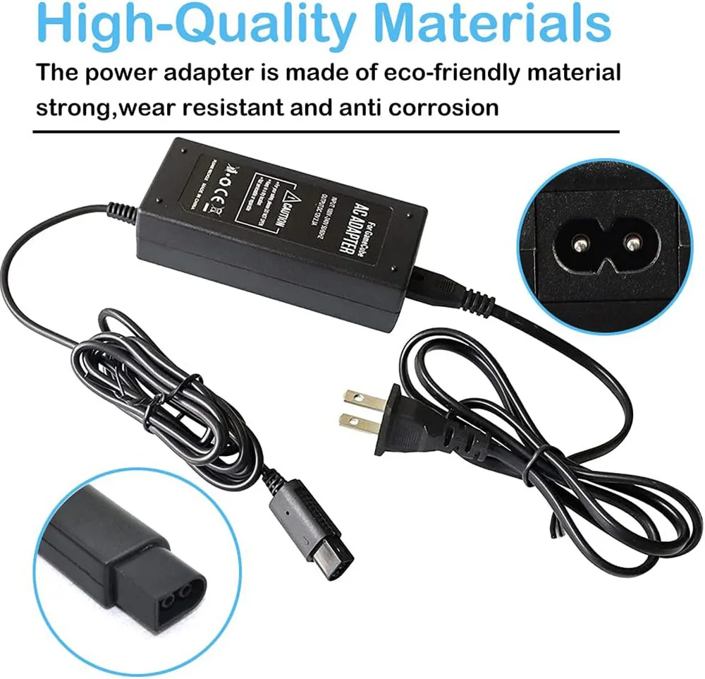 AC Power Supply for Gamecube AV Composite Cable Cord Compatible with Gamecube NGC Console power supply game console power adapter power adapter switching power supply