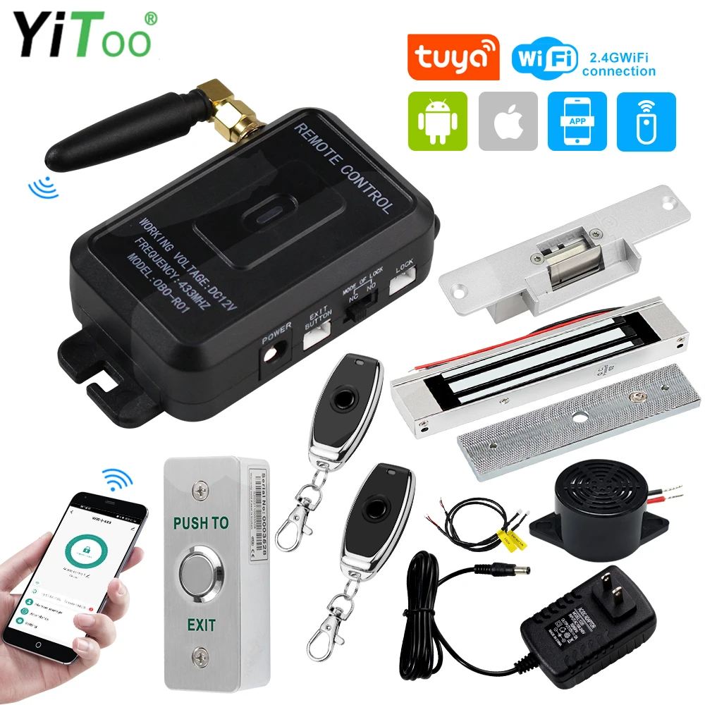 YiToo 2023 новый стиль система контроля доступа, WiFi Tuya Smart App разблокировка, дистанционное управление, DC12V адаптер питания, легкая проводка
